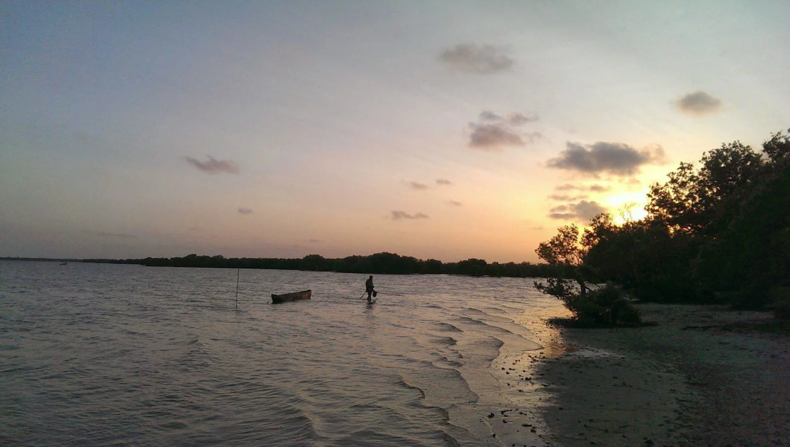 Sunset over Mida Creek mangroves in Watamu Kenya